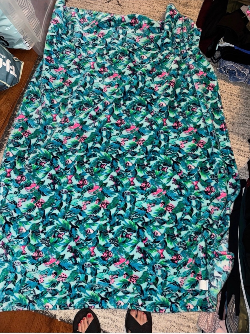 Lilly Pulitzer Turquoise & Pink Tropical Swim Sarong